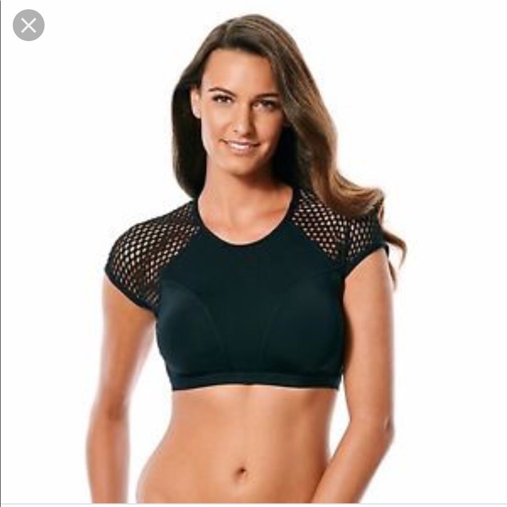 Jag Swimwear Crop Top with mesh inserts